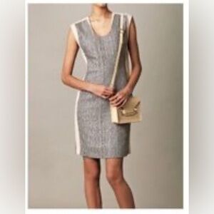 Diane von Furstenberg DVF Dress Size 14 Sheath Tweed Trim Cap Sleeve Authentic